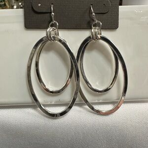 Cookie Lee Silver Double Hoop Earrings